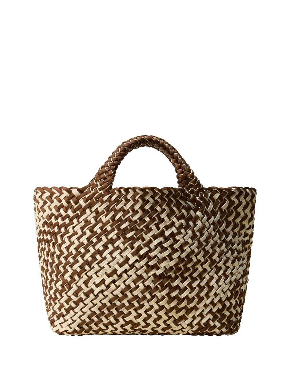 Naghedi Brown & Cream Woven Tote
